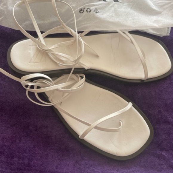 White Leather Zara Sandals